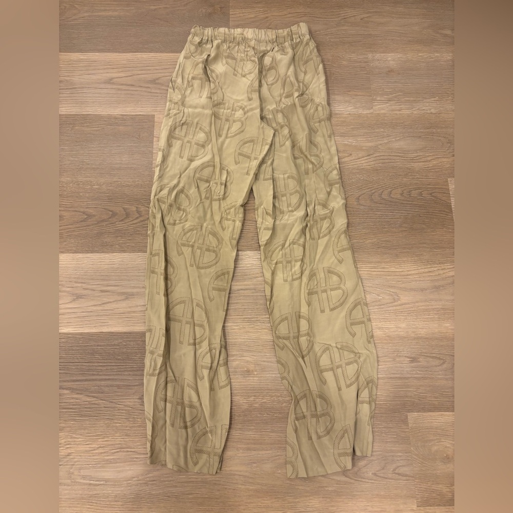 ANINE BING Owen Pant In Celadon Monogram Print - Picture 4 of 9